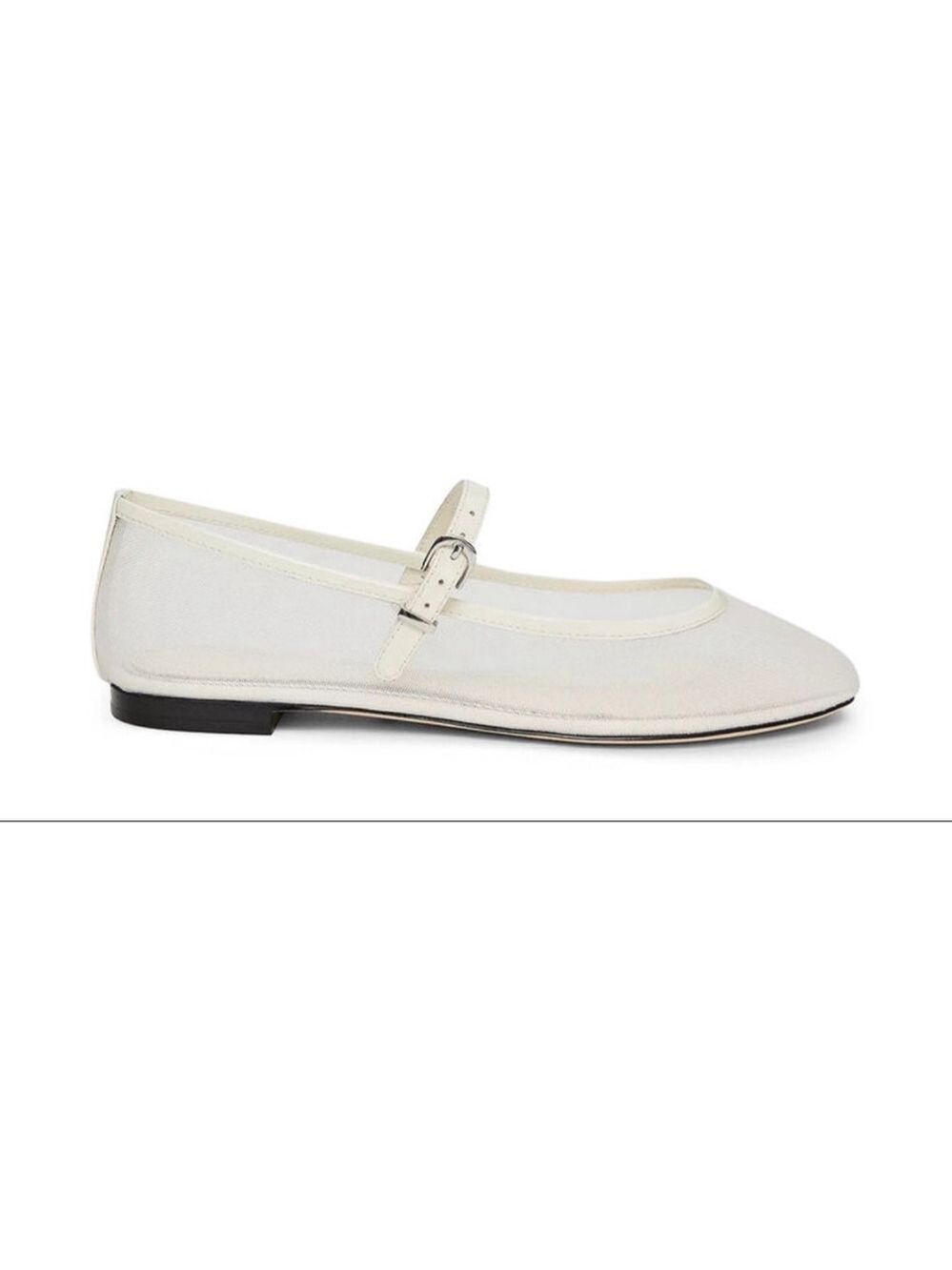 New PAIGE Josie Flats with Leather Trim Bone White 9 - Picture 5 of 9